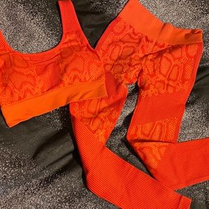 Red snake print athletic set!